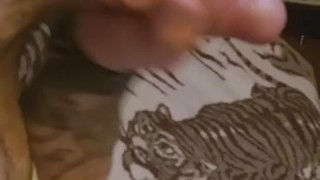 Slowly stroking my cock
