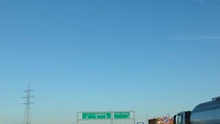 The Venetian is driving in the highway heading Venice