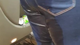 Gf rewetting her Jean's after walk. Well they were already wet ;)