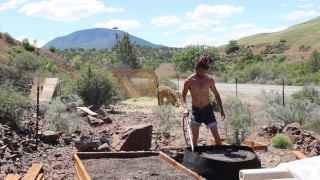 FULL HD DIRTY BOY SHOWERS OFF WITH THE HOES & SPRAYS DOWN SOME SEED