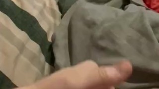 Wanking and fingering myself with big cumshot 