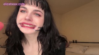 Trying Out My New Gag Drooling on Cock