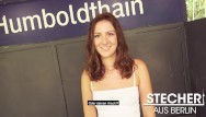 What a HORNY TEEN! Alessandra Amore rides my dick in public! Berlin Banger
