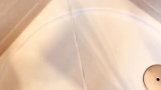 Long piss in the shower