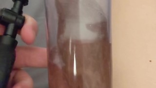 My cock and ball being pumped