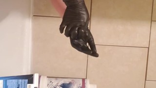 Emo Slut w/ Rubber Glove Fetish Showertime