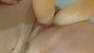 real orgasm while playing with my dildo and squirt !