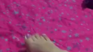 tici_feet tici feet @tici_feet IG passing cream in my feet, lilac toenails