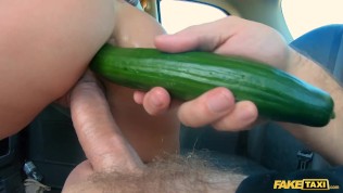 Fake Taxi sexy blonde Amber Deen anal insertion rough hard sex ride