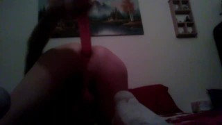  twink takes whole 16 inch double dildo in his ass! huge cock gay anal