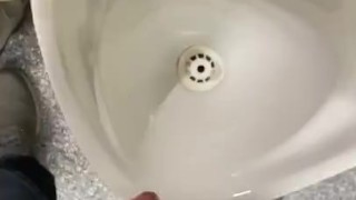 Wanking in public toilets nearly got caught 