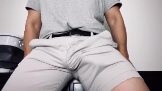 Tie My Dick and Balls, Put in My Tight Shorts and Moan!