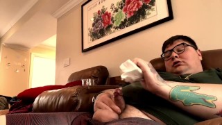 Rich Fat Man Has Warm and Relaxing Solo Masturbation Session in Cabin