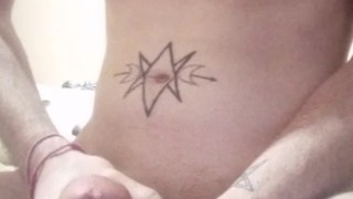 Jacking off and eating cum