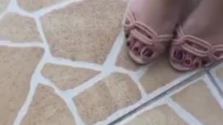 @tici_feet IG tici feet tici_feet walking and showing my new arezzo sandal