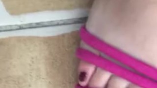 @tici_feet IG tici feet tici_feet showing my feet & arezzo pink sandal