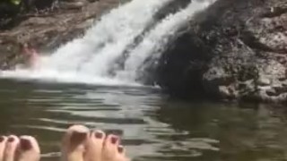 @tici_feet IG tici_feet tici feet my feet in a waterfall