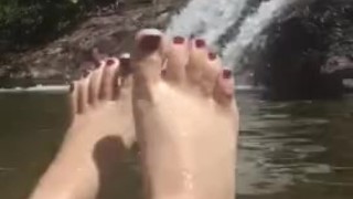 @tici_feet IG tici_feet tici feet my feet in a waterfall