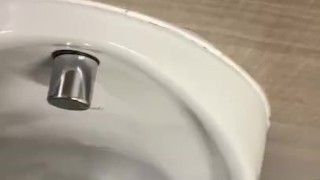 Wanking in public toilets and had big cumshot in urinal