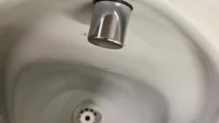 Wanking in public toilets and had big cumshot in urinal