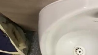 Wanking in public toilets and had big cumshot in urinal