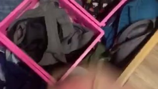 Blasting dorm girls panties with cum 