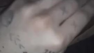 tattooed bitch with big dildo