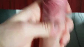 POV Uncut quickie with precum and a smooth cumshot from rock hard dick. BWC jerk
