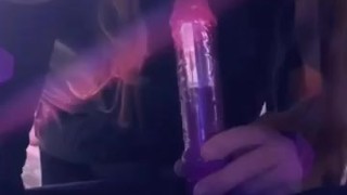 Sexy Trans Girl Takes Her Biggest Monster Cock Dildo Barely Fits Sissy Slut