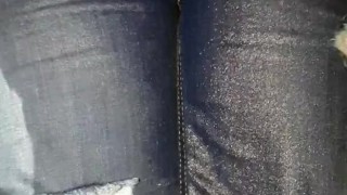 Alice - peeing and rewetting my jeans and showing pussy! 