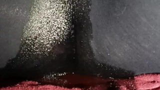 Cute Gf wetting her leggings in bed close up. Cute!