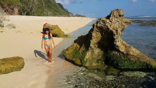 PEE in Crystal Clean Water of a DREAM BEACH