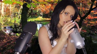 Sexy ASMR With Gorgeous Brunette Model Ann Angel Mic Scratching