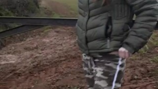 Teen flashes in the countryside