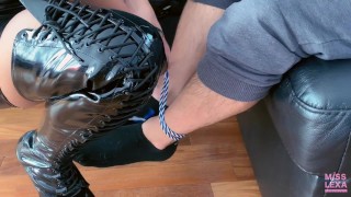 HOT Wife ties up her husband and makes him watch