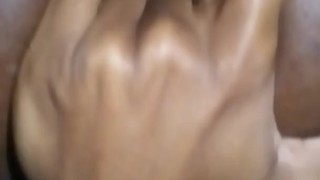 Black teen play with his boy pussy