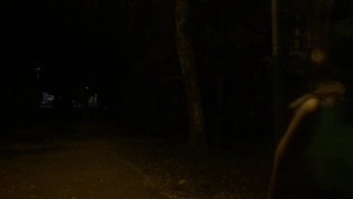Mystery naked woman on the street at night