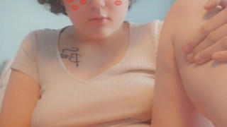 Horny rubs her pussy 