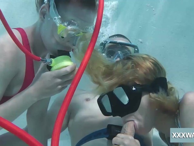Underwater Hardcore Blowjobs by Two Hotties 