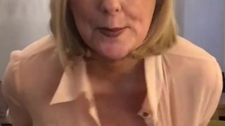 Annabel’s sheer blouse topless tit rub