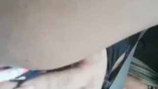 shhh!!! my uber driver has me so hot... My fingers slide over my panties