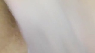 Cumming hands free from big dildo