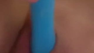 teen plays with tight pussy until she cums