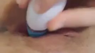 teen plays with tight pussy until she cums