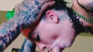 St. Patrick's day creamy facefucking THROATPIE SURPRISE 