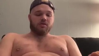 Solo jerk with a pocket pussy 