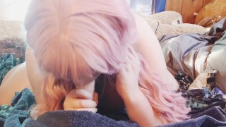 POV: Teen Gagging on Your Huge Cock 