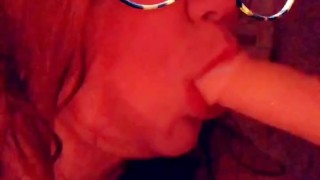 BBW Redhead deep throating 