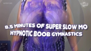 MESMERING SLOW MO HUGE TITS COVERED IN PURPLE SLIME