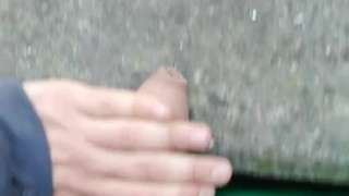 Handjob training dick on rock pov blowjob